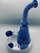 Load image into Gallery viewer, 8&quot; Bent Neck Bubble Trap Bong with Matching Bowl.
